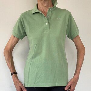 Lacoste Women's Light Green Button Down Polo, F size 38